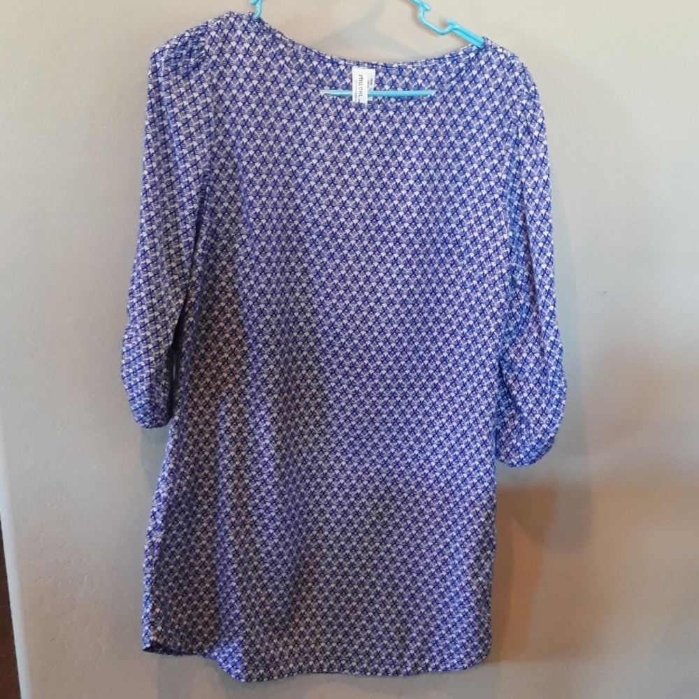 Blue & White Pattern Dress